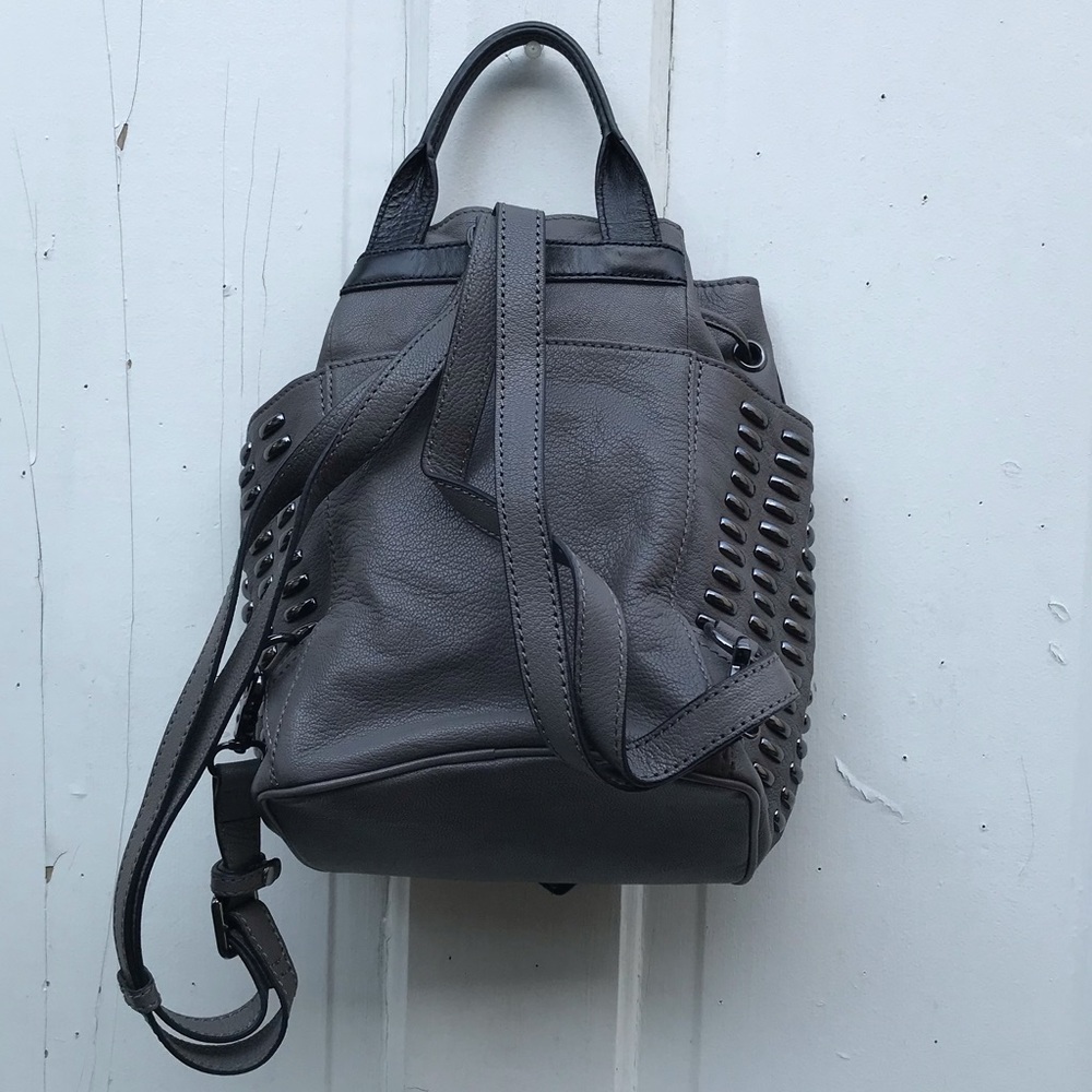Joy Gryson gray leather backpack crossbody bag - Picture 2 of 8